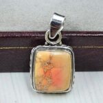 Orange Sea Sediment Jasper 0.75" 925 Sterling Silver Pendant (RS12-231)