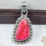 Pink Sea Sediment Jasper 1.25" 925 Sterling Silver Pendant (REXT120-42)