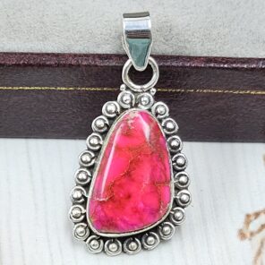 Pink Sea Sediment Jasper 1.25" 925 Sterling Silver Pendant (REXT120-42)