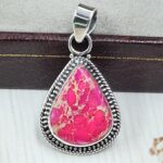 Pink Sea Sediment Jasper 1.25" 925 Sterling Silver Pendant (REXT120-40)