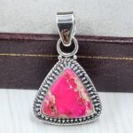 Pink Sea Sediment Jasper 1.25" 925 Sterling Silver Pendant (REXT120-35)