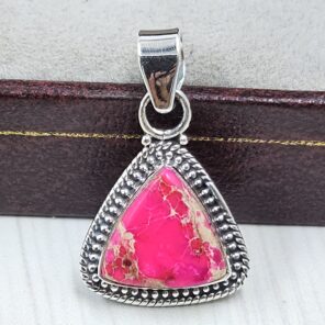 Pink Sea Sediment Jasper 1.25" 925 Sterling Silver Pendant (REXT120-35)