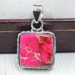 Pink Sea Sediment Jasper 1.25" 925 Sterling Silver Pendant (REXT120-34)