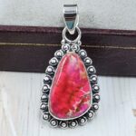 Pink Sea Sediment Jasper 1.25" 925 Sterling Silver Pendant (REXT120-33)