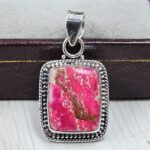 Pink Sea Sediment Jasper 1.25" 925 Sterling Silver Pendant (REXT120-27)