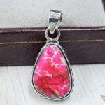 Pink Sea Sediment Jasper 1.25" 925 Sterling Silver Pendant (REXT120-26)