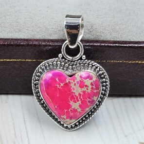 Pink Sea Sediment Jasper 1.25" 925 Sterling Silver Pendant (REXT120-25)