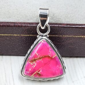 Pink Sea Sediment Jasper 1.25" 925 Sterling Silver Pendant (REXT120-24)