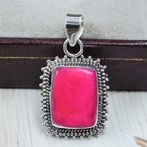 Pink Sea Sediment Jasper 1.25" 925 Sterling Silver Pendant (REXT120-19)