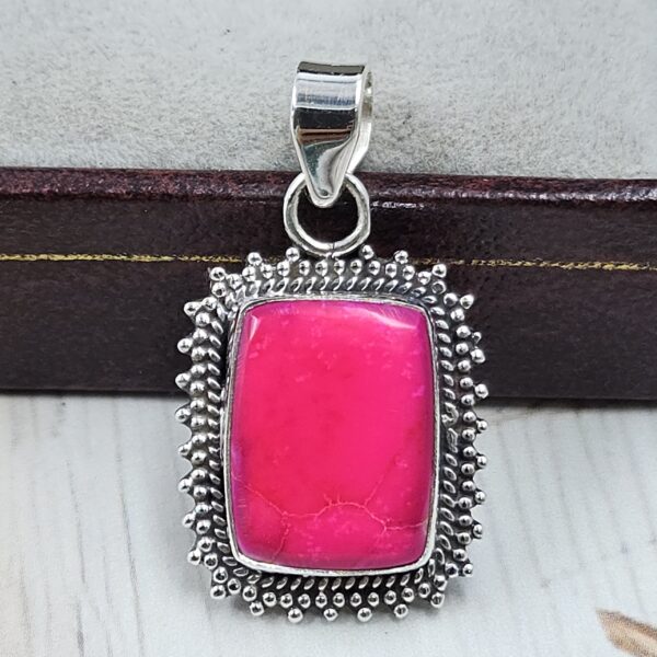 Pink Sea Sediment Jasper 1.25" 925 Sterling Silver Pendant (REXT120-19)