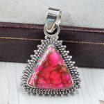 Pink Sea Sediment Jasper 1.25" 925 Sterling Silver Pendant (REXT120-18)