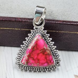 Pink Sea Sediment Jasper 1.25" 925 Sterling Silver Pendant (REXT120-18)