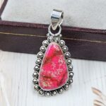 Pink Sea Sediment Jasper 1.25" 925 Sterling Silver Pendant (REXT120-17)