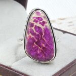 Pink Sea Sediment Jasper Size US 10 925 Sterling Silver Ring (REXT35-219)