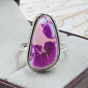 Pink Sea Sediment Jasper Size US 8 925 Sterling Silver Ring (REXT35-208)