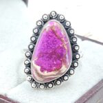Pink Sea Sediment Jasper Size US 10 925 Sterling Silver Ring (REXT35-211)