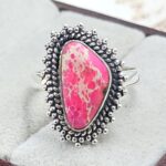 Pink Sea Sediment Jasper Size US 6 925 Sterling Silver Ring (RS30-365)