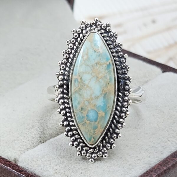 Sea Sediment Jasper Size US 7 925 Sterling Silver Ring (REXT35-182)