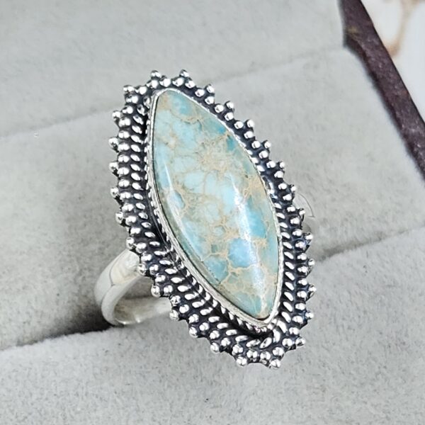Sea Sediment Jasper Size US 7 925 Sterling Silver Ring (REXT35-182) - Image 2