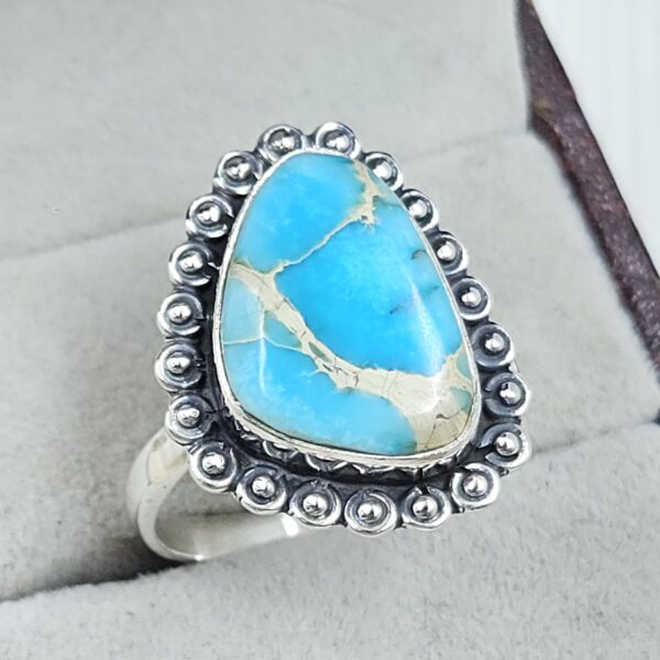Sea Sediment Jasper Size US 10 925 Sterling Silver Ring (REXT35-199) - Image 2