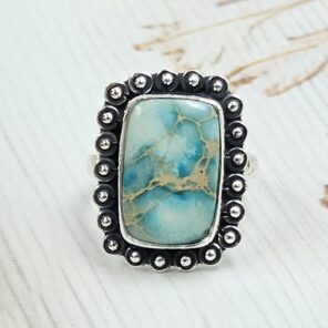 Sea Sediment Jasper Size US 6 925 Sterling Silver Ring (REXT35-176)