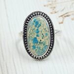 Sea Sediment Jasper Size US 8 925 Sterling Silver Ring (REXT35-189)