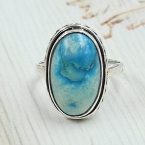 Sea Sediment Jasper Size US 8 925 Sterling Silver Ring (REXT35-188)