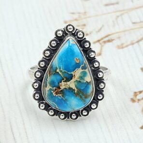 Sea Sediment Jasper Size US 9 925 Sterling Silver Ring (REXT35-196)