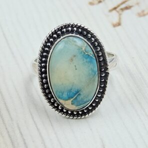 Sea Sediment Jasper Size US 6 925 Sterling Silver Ring (REXT35-179)