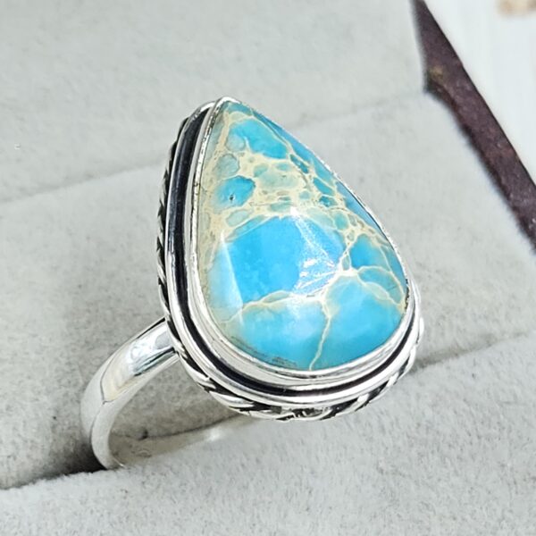 Sea Sediment Jasper Size US 9 925 Sterling Silver Ring (REXT35-195) - Image 2