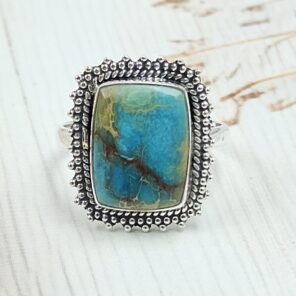 Sea Sediment Jasper Size US 10 925 Sterling Silver Ring (REXT35-201)