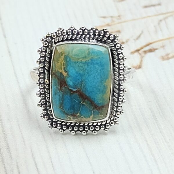 Sea Sediment Jasper Size US 8 925 Sterling Silver Ring (REXT35-186)