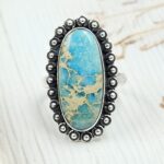 Sea Sediment Jasper Size US 7 925 Sterling Silver Ring (REXT35-180)