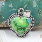 Peacock Dahlia Turquoise 1.25" 925 Sterling Silver Pendant (RS6-86)