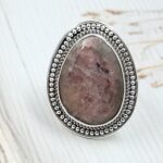 Orthoclase Feldspar Size US 8 925 Sterling Silver Ring (RS17-593)