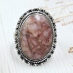 Orthoclase Feldspar Size US 8 925 Sterling Silver Ring (RS17-590)