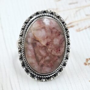 Orthoclase Feldspar Size US 8 925 Sterling Silver Ring (RS17-590)