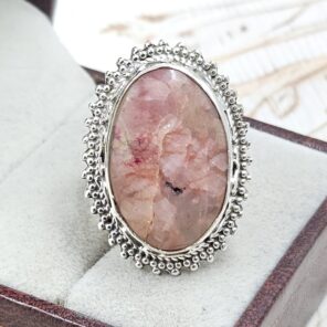 Orthoclase Feldspar Size US 8 925 Sterling Silver Ring (RS17-594)