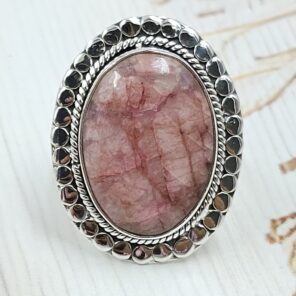 Orthoclase Feldspar Size US 9 925 Sterling Silver Ring (RS17-595)