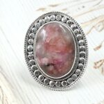 Orthoclase Feldspar Size US 9 925 Sterling Silver Ring (RS17-597)