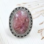 Orthoclase Feldspar Size US 8 925 Sterling Silver Ring (RS17-586)