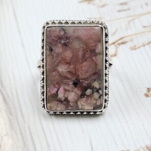 Orthoclase Feldspar Size US 10 925 Sterling Silver Ring (RS17-601)