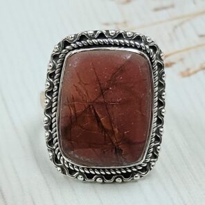 Imperial Jasper Size US 8 925 Sterling Silver Ring (REXT123-31)