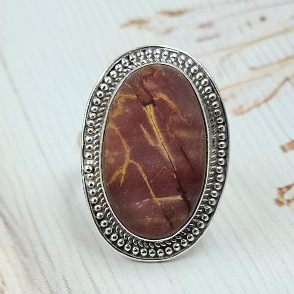 Imperial Jasper Size US 10 925 Sterling Silver Ring (REXT123-32)
