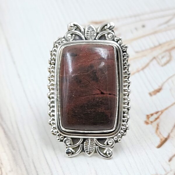 Imperial Jasper Size US 9 925 Sterling Silver Ring (REXT123-34)
