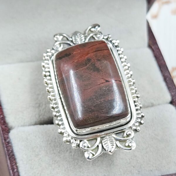 Imperial Jasper Size US 9 925 Sterling Silver Ring (REXT123-34) - Image 2