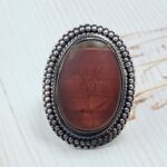Imperial Jasper Size US 8 925 Sterling Silver Ring (REXT123-36)