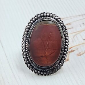 Imperial Jasper Size US 8 925 Sterling Silver Ring (REXT123-36)