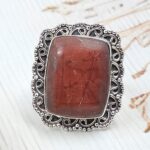 Imperial Jasper Size US 9 925 Sterling Silver Ring (REXT123-40)