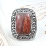 Imperial Jasper Size US 10 925 Sterling Silver Ring (REXT123-44)